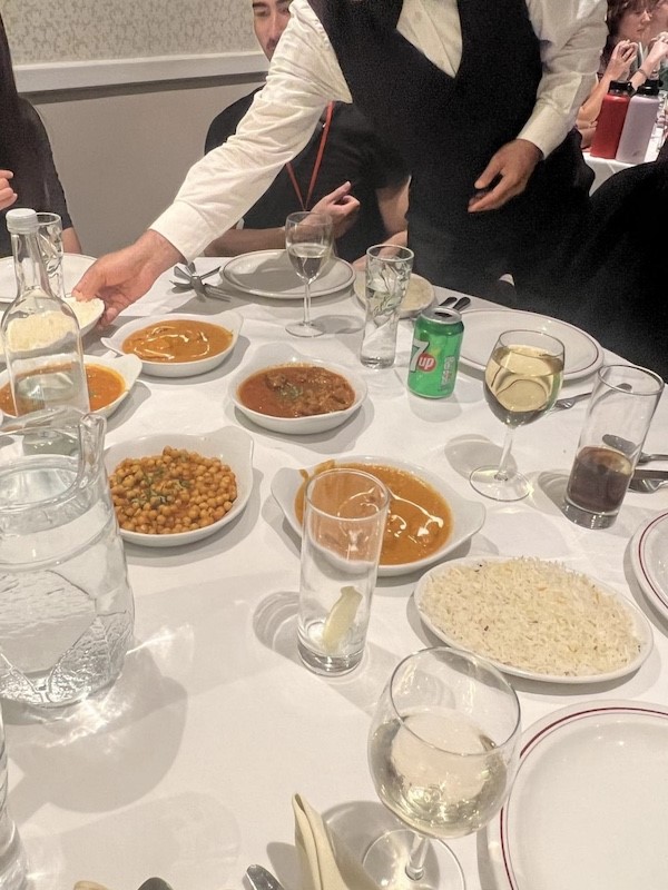 Curry dinner on table