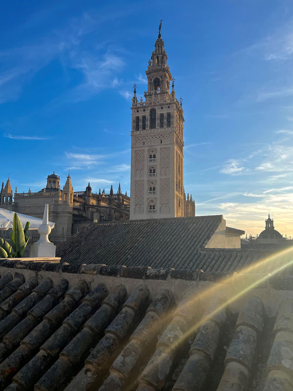 View of La Giralda building in Seville