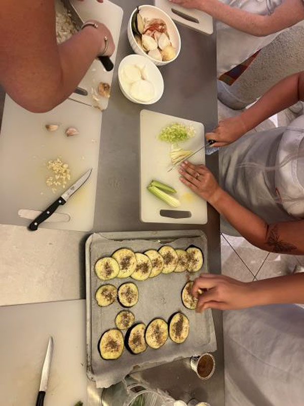 Cooking class experience! Chopping veggies