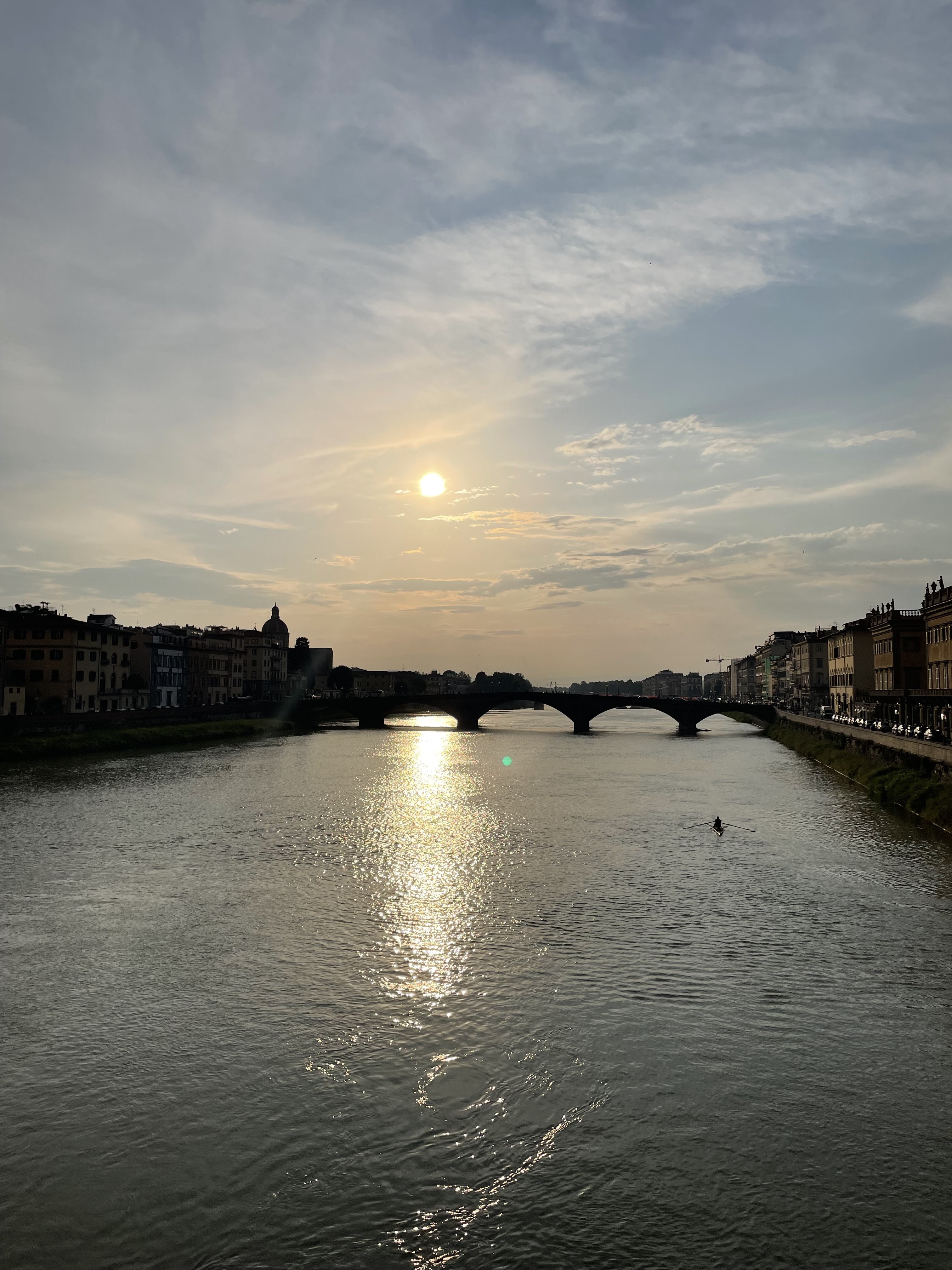 The Arno River as the sun goes down