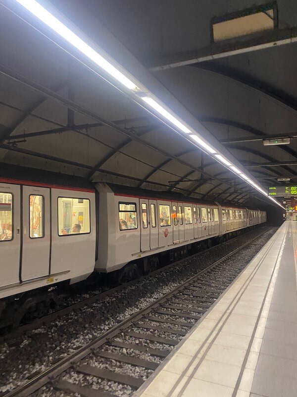 A train in the metro.