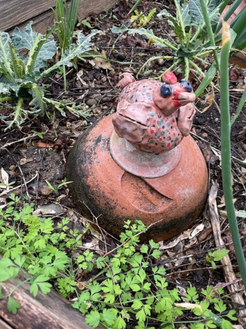 Clay Figure Part of Water System at Urban Farm