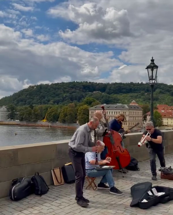 Live music on the Charles Bridge