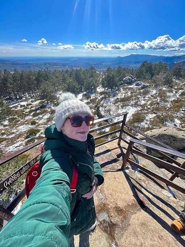 hiker finishing trail