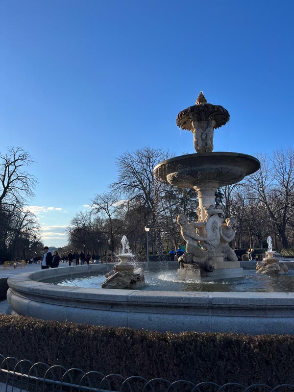 A fountain in a park