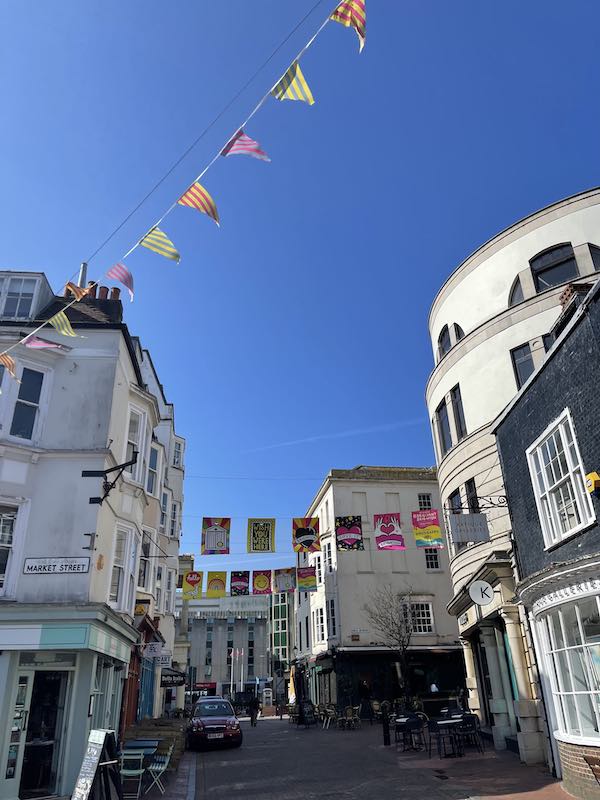 A lane surrounded by two buildings in Brighton